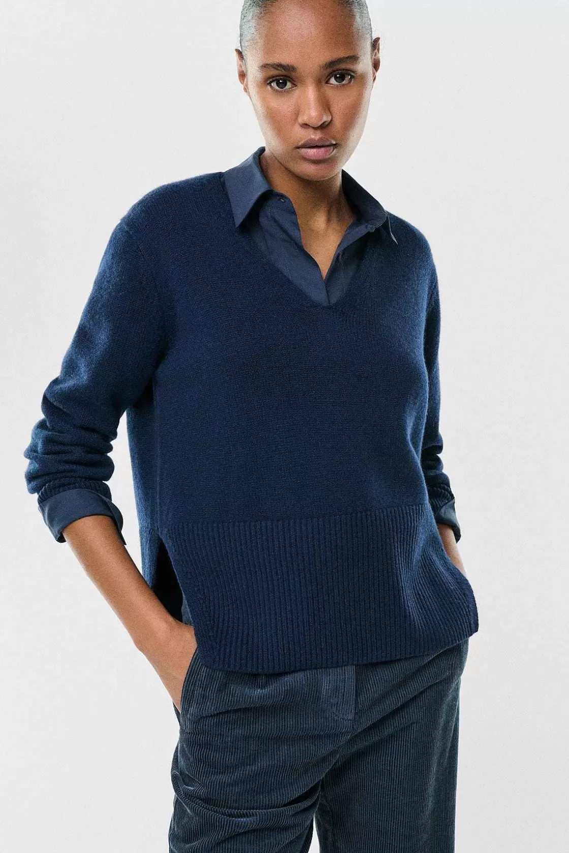 Damen ECOALF Es-Pullover In Tiefem Marineblau