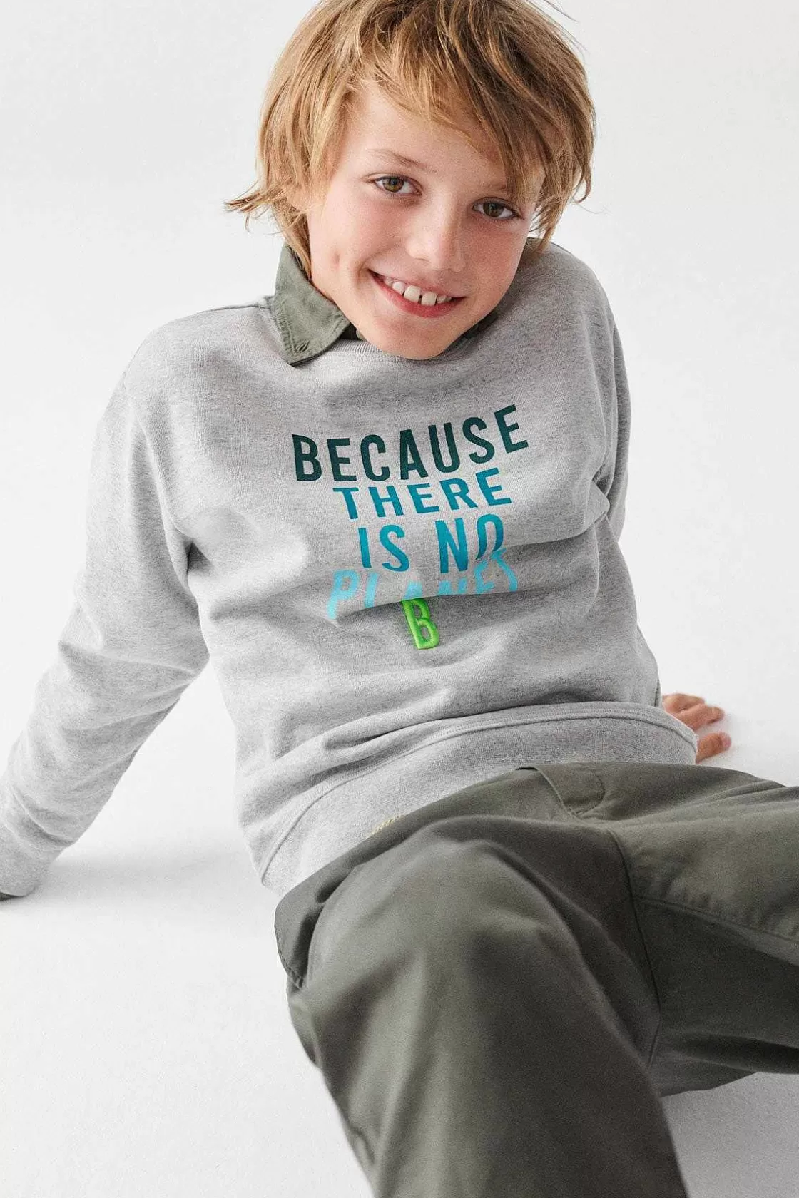 Kinder ECOALF Grau Meliertes Bardera Kinder-Sweatshirt