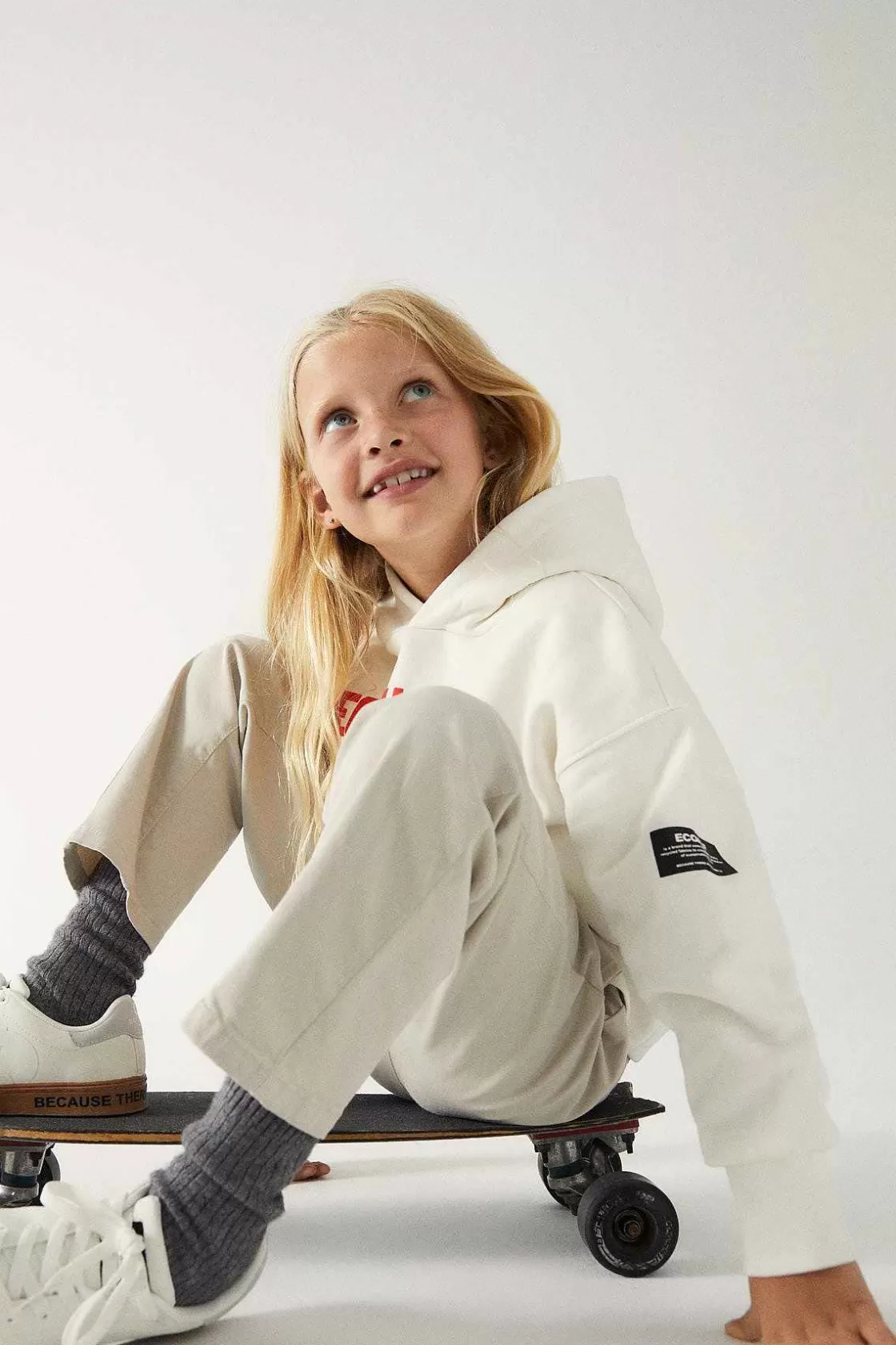 Kinder ECOALF Weises Ble-Sweatshirt