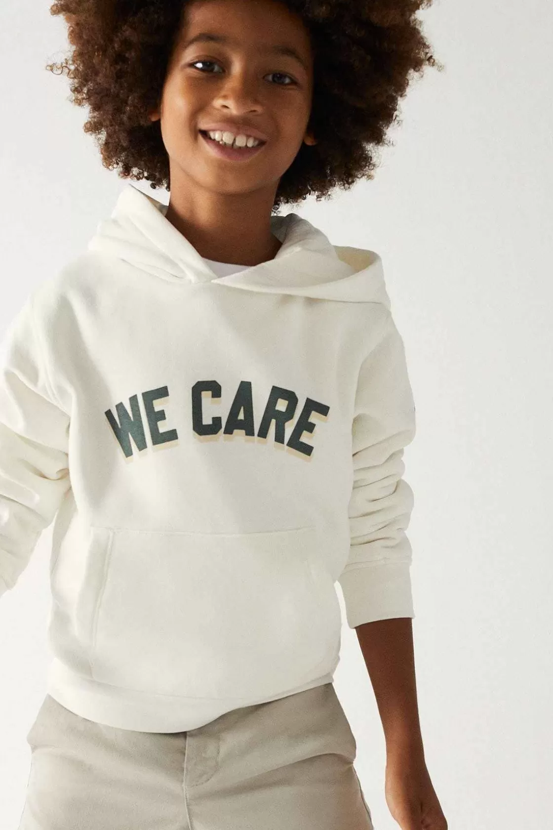 Kinder ECOALF Weises „We Care"-Sweatshirt